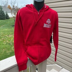 Ohio State Men’s Medium Full Zip Hoodie NWT‎ embroidered Logo On Breast And H…